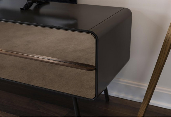 rtv Lowboard Fernsehstänner Regal Säitendësch Wunnzëmmer Holz brong Modern