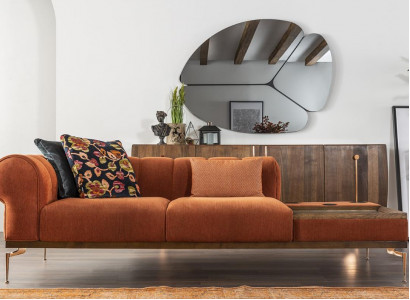 Zwee-Sëtz Sofa 2 Sëtzer Stoffs-Sofa Sofas Modern Stoff Orange 234cm