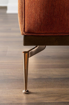 Zwee-Sëtz Sofa 2 Sëtzer Stoffs-Sofa Sofas Modern Stoff Orange 234cm