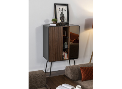 Retro Bar-Sideboard Wunnzëmmer Schranken Holz Wäinschaf Braun