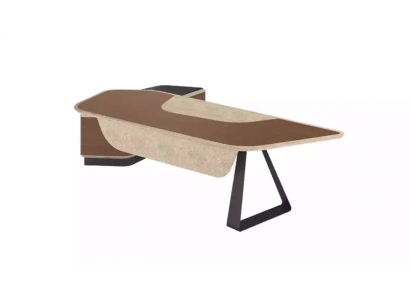 Modernen Eckschreibtisch Bürosmiwwel Chefdësch Chefdësch Braun