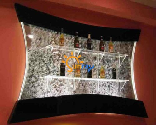 LED Regal Bar Waasser Wand Sail Beliichte Deko Waasserwänn Bar Theke