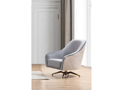 Design Fauteuil Polster Textil Modern Wunnzëmmer Luxus Holz Miwwelen Dreefstull Nei