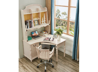 Eck Schreifdësch 2in1 Stull Fauteuil Dësch Landhaus Miwwelen Büro Sets Dëscher Büro