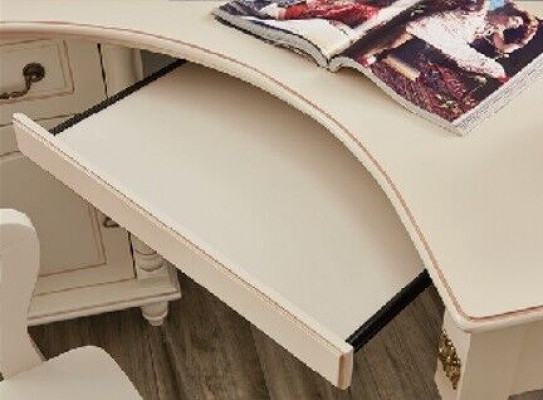 Eck Schreifdësch 2in1 Stull Fauteuil Dësch Landhaus Miwwelen Büro Sets Dëscher Büro