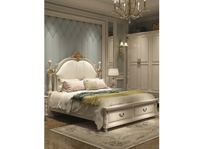 Bett Këssen Design Luxus Duebel Hotel Better Kinneks Barock Holz Miwwelen Nei
