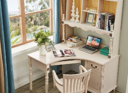 Schreifdësch, Eckdësch, Büro Dëscher, Schreifdëscher, Miwwelen, Landhausstil, Büro, Holz