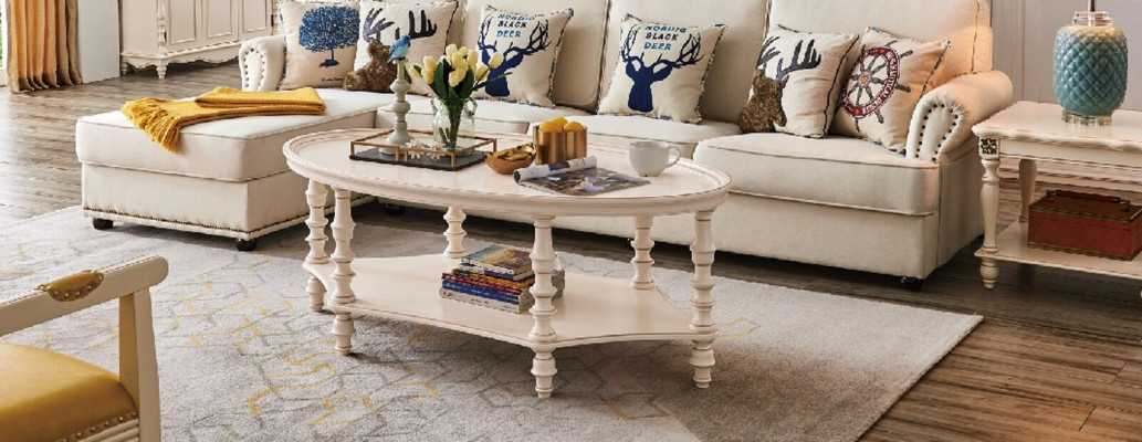 Ovalen Kaffisdësch Wunnzëmmer Design Luxus Bäizësch Holz Dësch