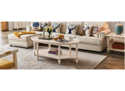 Ovalen Kaffisdësch Wunnzëmmer Design Luxus Bäizësch Holz Dësch