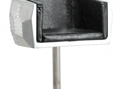 Stull Still Lieder Aluminium Designmiwwelen Iesszëmmer Lehnstull Fliger Echtlieder
