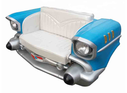 Autosofa Sofa Couch Dësch Cadillac USA Dekor Amerika Stil Miwwelen Couchen Sofen
