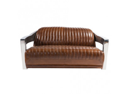 Echtlieder Sofa Lieder Designssofa 3-Sëtzer Vintage Couch Aluminium Metall