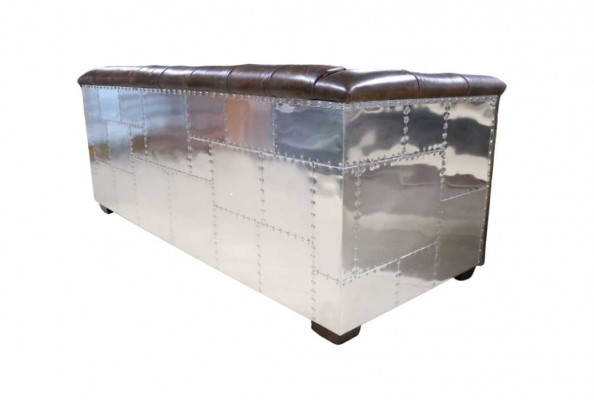 Canapé 3 Plazen Chesterfield 3-Plazen Vintage Brongt Shabby Ledercanapé
