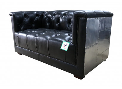 Sofa aus Echtlieder, Zweisëtzer Fligerschëssel Aviator Äermliessessel Nei Liedersessel