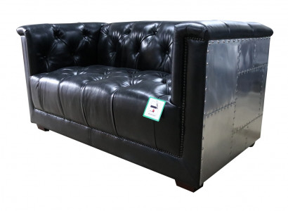 Sofa aus Echtlieder, Zweisëtzer Fligerschëssel Aviator Äermliessessel Nei Liedersessel