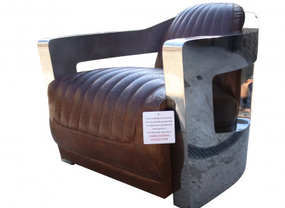 Aviator Miwwel Luxus Vintage Retro Shabby Liederstull Designer Fauteuil Sofa