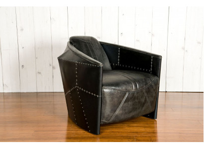 Fliger Vintage Ledersessel Schwaarz Echtlieder Retro Sessel Design