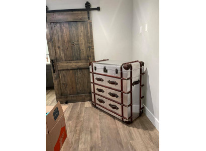Kommod Aluminium Vintage Koffer Sideboard Fliger Aviator Designer Miwwelen