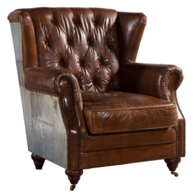Ohrensessel Schéine Vintage Chesterfield Ouerbacke-Sessel Clubsessel