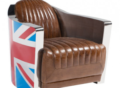 Union Jack Aviator Retro Clubssessel a brongem Lieder Vintage Sessel Miwwelen