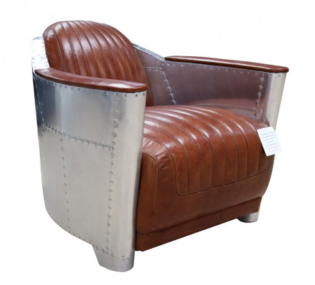 Lédersofa Sofa Couch Polster Einsëtzer Sofas Couchen Fliger Aviator Aluminium