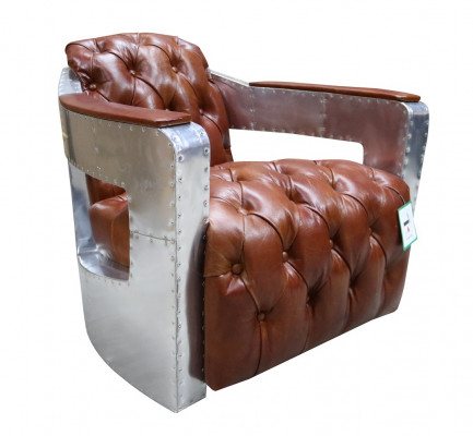 Chesterfield Still Knapp Zougemaach Sëtzen Shabby Vintage Tan Eechte