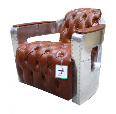 Chesterfield Still Knapp Zougemaach Sëtzen Shabby Vintage Tan Eechte