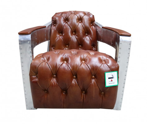 Chesterfield Still Knapp Zougemaach Sëtzen Shabby Vintage Tan Eechte