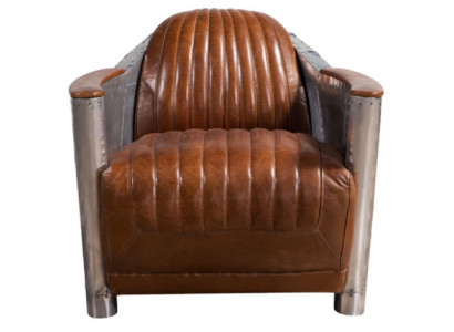 Still Echtléder Canapé Sofa Club Lounge Retro Aviateur Vintage Aluminimum Fliger