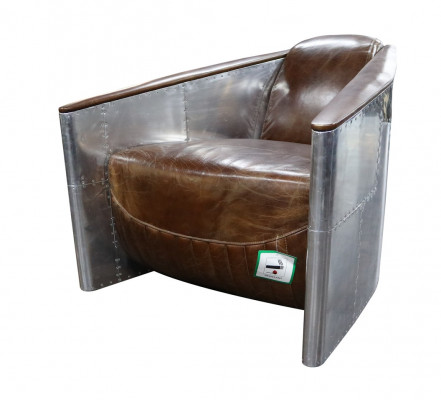 Aviator Sofa Fauteuil Echtlieder Canapé Club Lounge Vintage Aluminium Fliger Retro