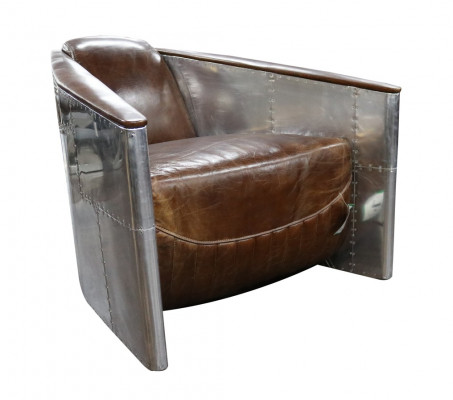 Aviator Sofa Fauteuil Echtlieder Canapé Club Lounge Vintage Aluminium Fliger Retro