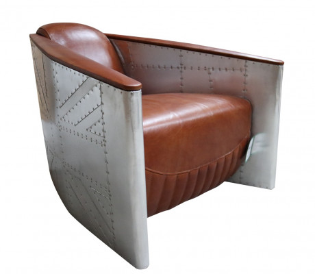Sofa Sesselen Echtlieder Couch Club Lounge Aviator Vintage Aluminium Fliger Retro