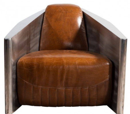 Vintage Ledersëtz Braun Echtlieder Retro Sëtz Design Clubsëtz