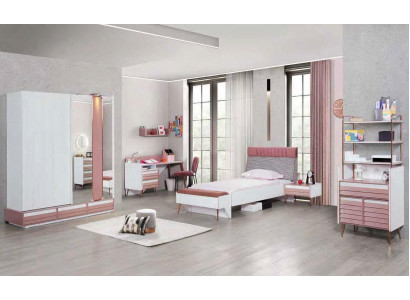 Jugendzëmmer Kannerzëmmer komplett Set Jugendbett Schreifdësch Schaf Miwwel