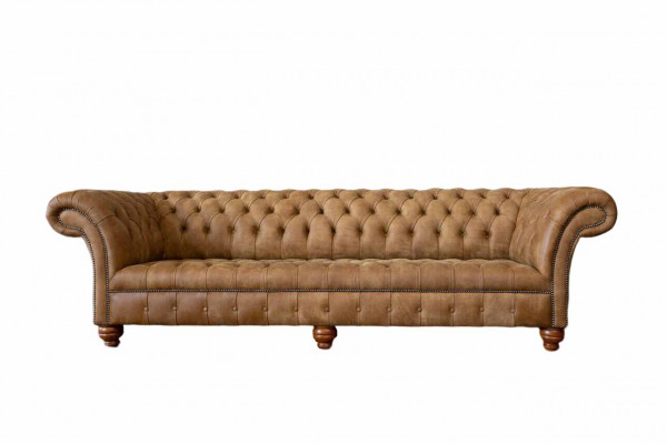 Canapé 4 Plaz Chesterfield Polster Wunnzëmmer Design Luxus Holz Nei