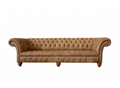 Canapé 4 Plaz Chesterfield Polster Wunnzëmmer Design Luxus Holz Nei