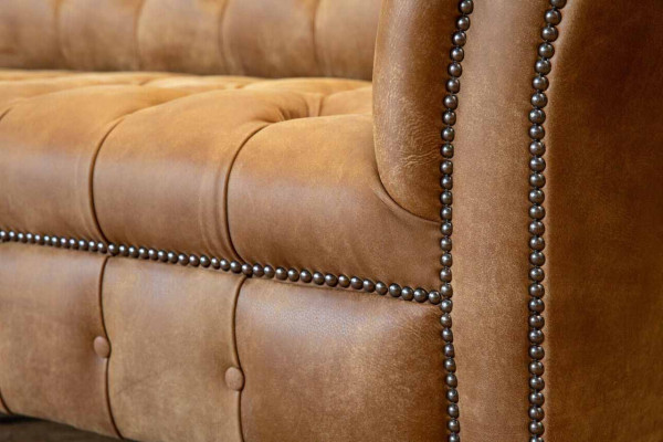 Canapé 4 Plaz Chesterfield Polster Wunnzëmmer Design Luxus Holz Nei