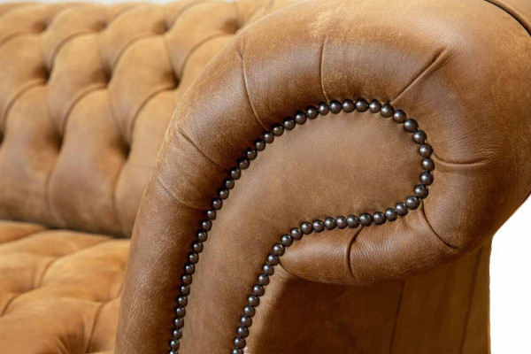 Canapé 4 Plaz Chesterfield Polster Wunnzëmmer Design Luxus Holz Nei