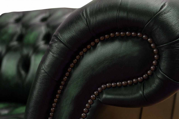 Chesterfield Couch Sofa Polster 3 Sëtzer Lieder Couchen Sëtz Gréng Nei