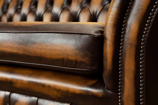 Brong Sofa 3-Sëtz Canapé Design Chesterfield Polster Sëtz Lieder Nei