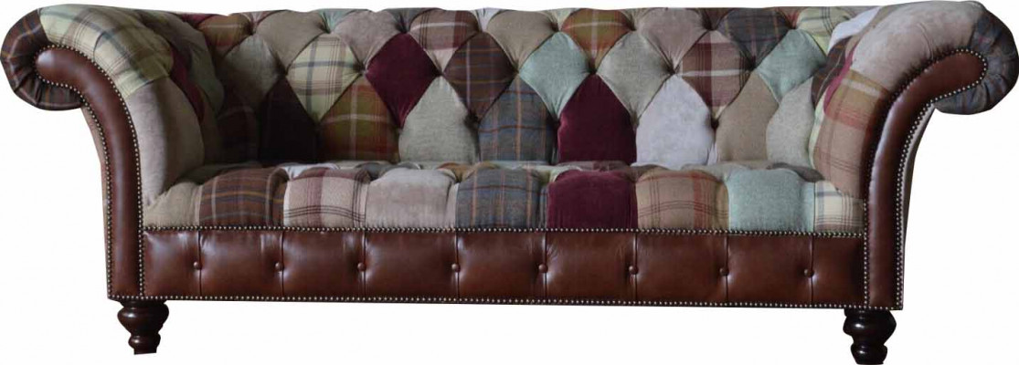 Dreiplazeg-Sofa-Sëtzkëssen Chesterfield Stoff Canapé Modern Miwwelen Nei