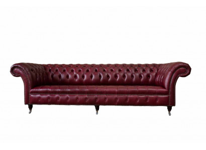 Modern Design Sofa 4-Sëtz Couch Luxus Klassesch Lieder Chesterfield Sofen