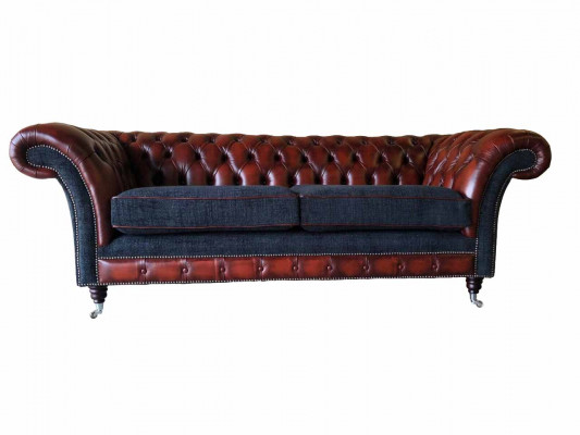 Sofa Luxus Textil Chesterfield Couch Sofa Polster 3-Sëtz Couchen Nei