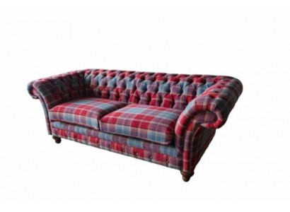 Chesterfield Modern 3-Sëtzer Designer Sofa Luxus Polster Couche Stoff Textil Neit