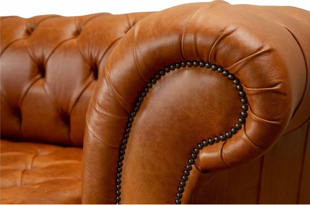 Cognac Canapé 3 Sëtzer Polster Canapéen Design Luxus Miwwelen Lieder Couchen Dräisëtzer