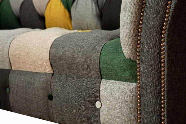Klassesch Design Chesterfield Stoffga Sofa 3 Sëtzer Sëtz Couch Sofas Polster