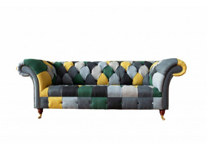 Klassesch Design Chesterfield Stoffga Sofa 3 Sëtzer Sëtz Couch Sofas Polster