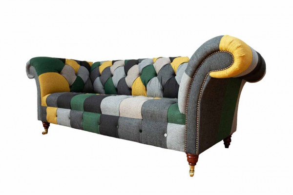 Klassesch Design Chesterfield Stoffga Sofa 3 Sëtzer Sëtz Couch Sofas Polster