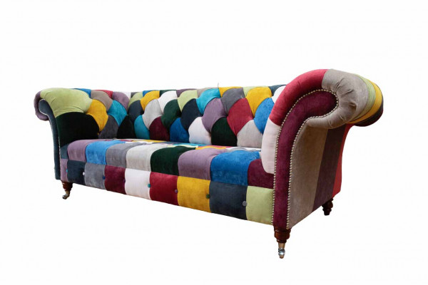 Chesterfield Sofa Polsterdesign Méifaarweg Sëtz Textil Couch Wunnzëmmer