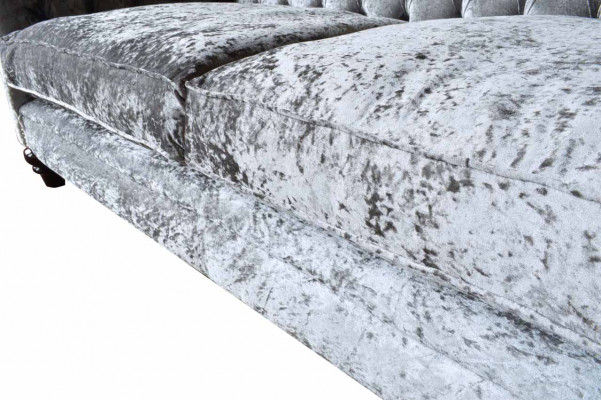 Chesterfield Canapé Téin Samt Stoff Sofa Miwwelen Design 3 Sëtzer Lila